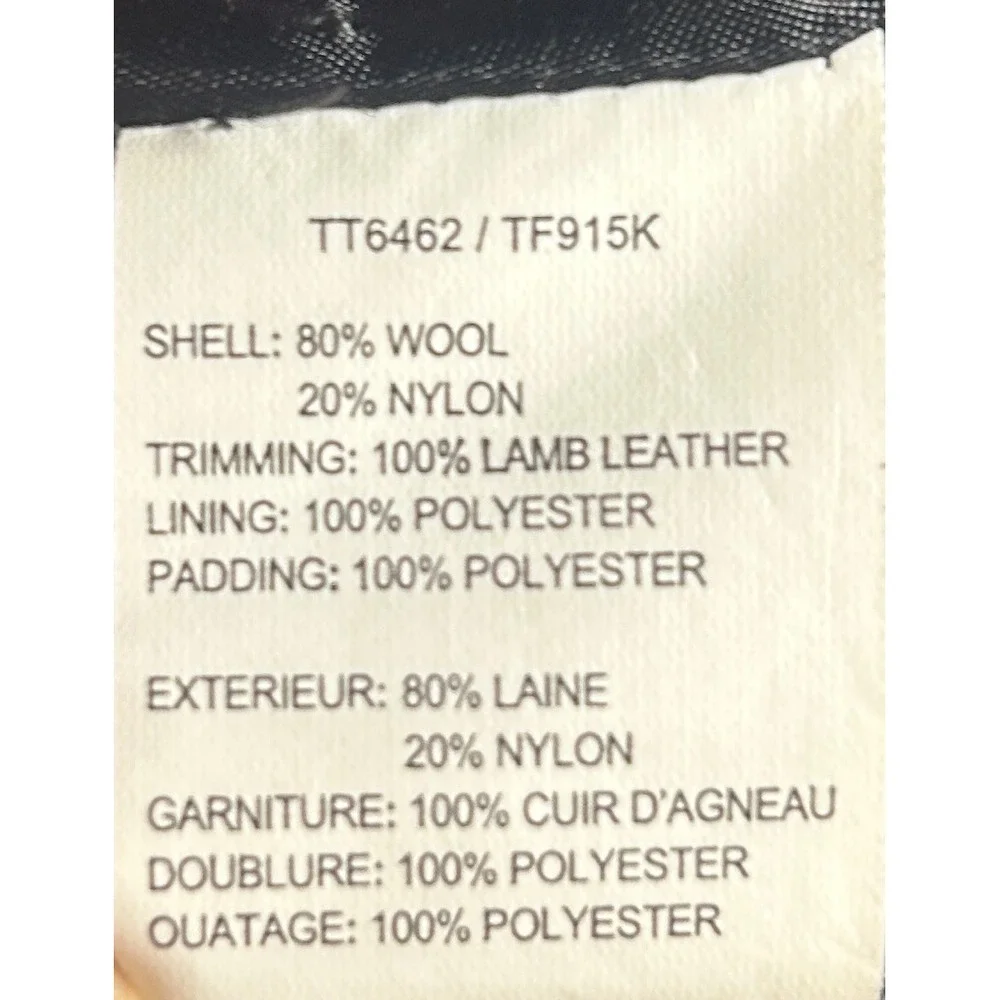 Trina Turk Wool Moto Jacket Wmn 2 Black Lamb Leather Trim Zip Dark Romantic Edge